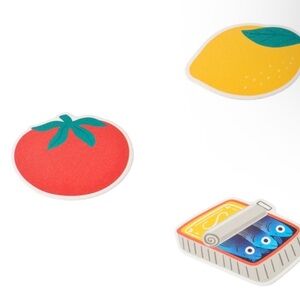 Vibrant Kitchen Play Set with Tomato, Lemon, and Fish Tin
